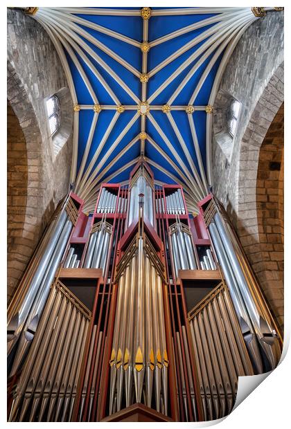 Pipe Organ And Vault In St Giles Cathedral, Edinburgh Print by Artur Bogacki