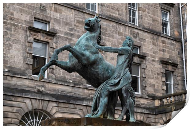 Alexander and Bucephalus Statue in Edinburgh Print by Artur Bogacki
