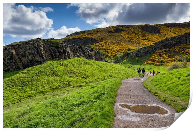 Hiking Trail In Holyrood Park In Edinburgh Print by Artur Bogacki