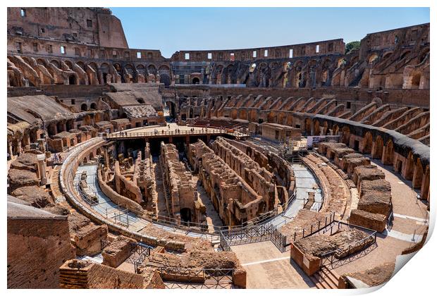 Colosseum Interior In Rome, Italy Print by Artur Bogacki