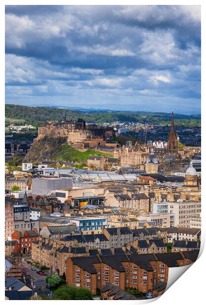 Edinburgh Cityscape In Scotland Print by Artur Bogacki
