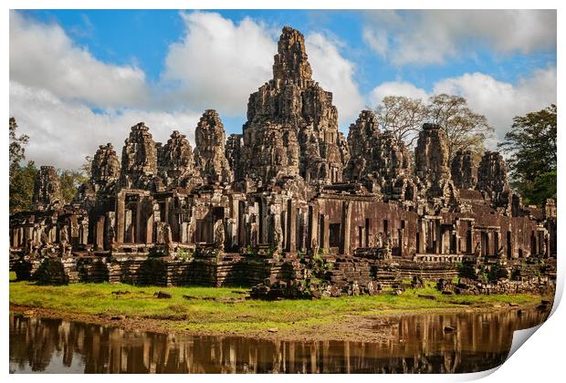 Bayon Temple Of Angkor Thom In Cambodia Print by Artur Bogacki