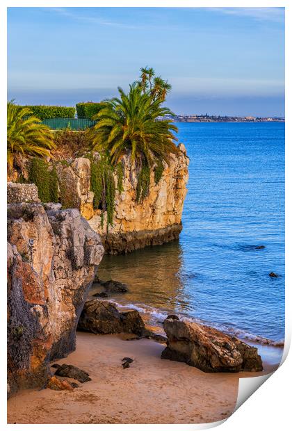 Praia da Rainha Beach in Cascais, Portugal Print by Artur Bogacki