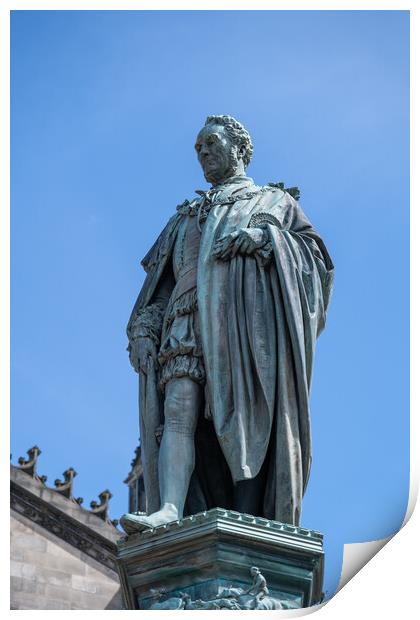 Walter Francis Montagu Douglas Scott Statue In Edinburgh Print by Artur Bogacki