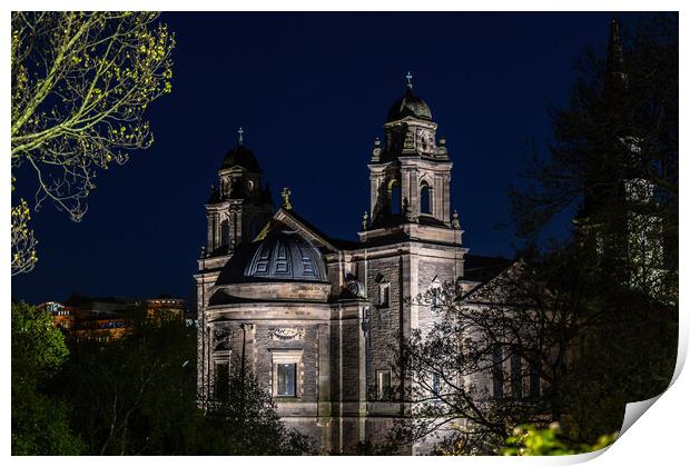 Church of St Cuthbert at Night in Edinburgh Print by Artur Bogacki