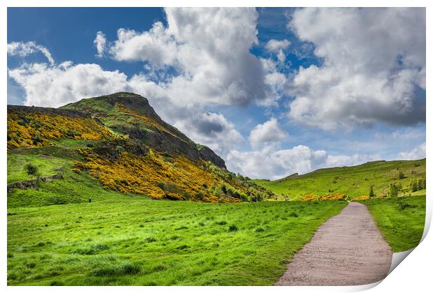Scottish Landscape With Arthur Seat In Edinburgh Print by Artur Bogacki
