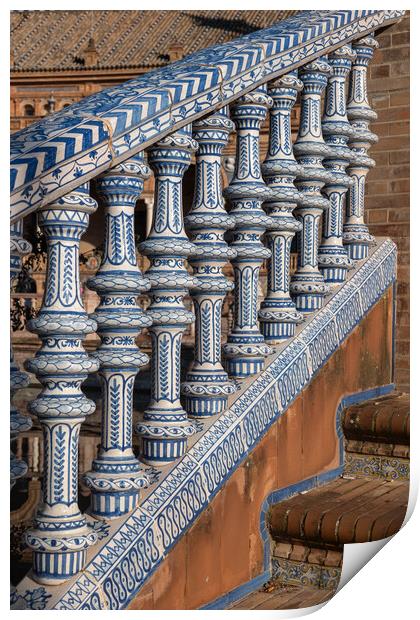  Bridge Balustrade Decorated With Azulejos Tiles Print by Artur Bogacki