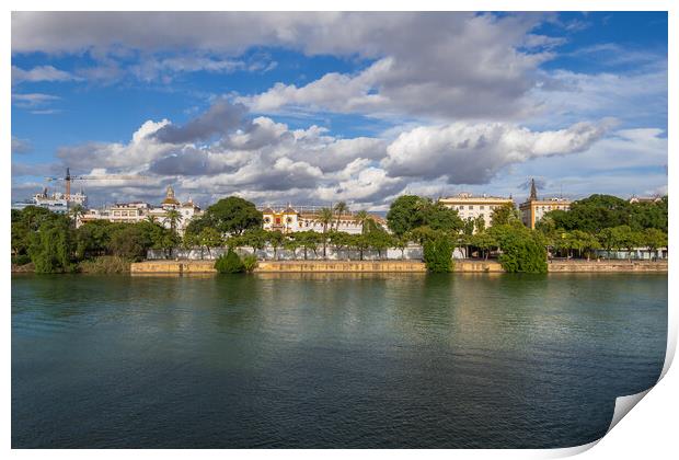 Seville Skyline From Guadalquivir River Print by Artur Bogacki