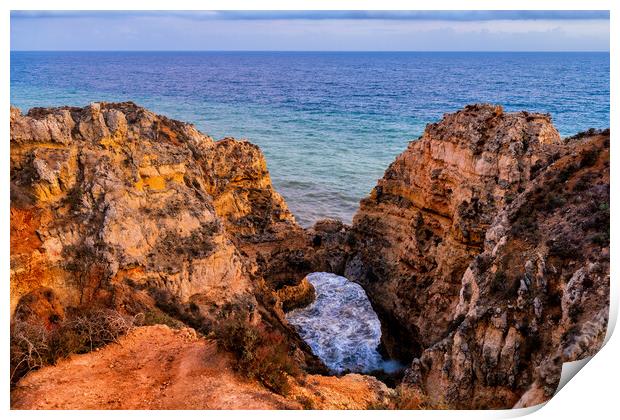 Cathedral Arch At Algarve Coast In Portugal Print by Artur Bogacki