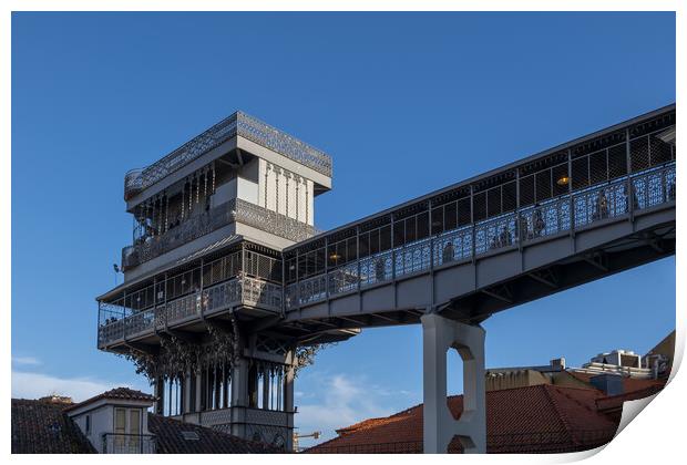 Santa Justa Lift In Lisbon Print by Artur Bogacki