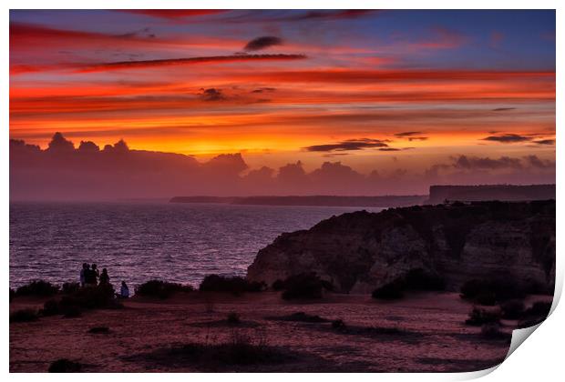 Algarve Coast At Sunset In Southern Portugal Print by Artur Bogacki