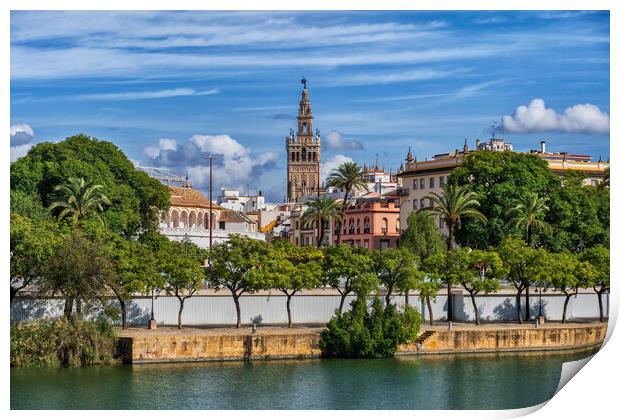 Seville City Skyline In Spain Print by Artur Bogacki