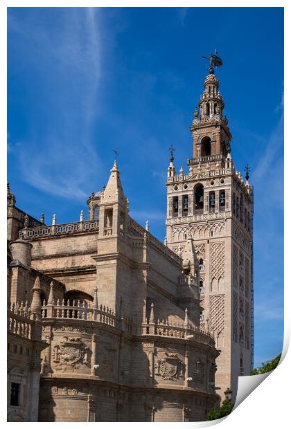 Seville Cathedral With Giralda Bell Tower Print by Artur Bogacki
