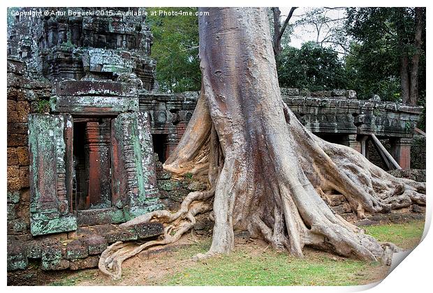 Ta Prohm Temple in Cambodia Print by Artur Bogacki