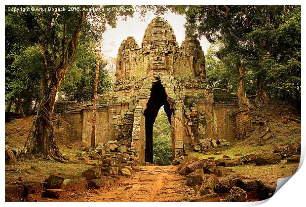  West Gate to Angkor Thom in Cambodia Print by Artur Bogacki