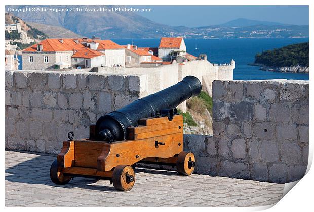 Cannon in Fort Lovrijenac Dubrovnik Defense Print by Artur Bogacki