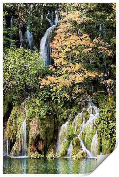 Autumn Waterfalls Print by Artur Bogacki