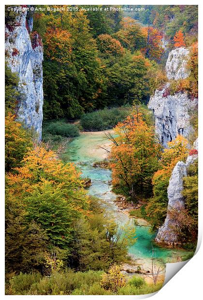 Valley Landscape in Autumn Print by Artur Bogacki
