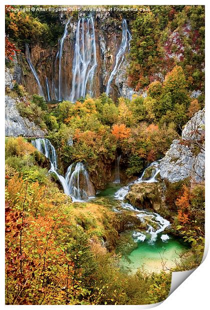 Waterfalls in Plitvice Lakes National Park Print by Artur Bogacki