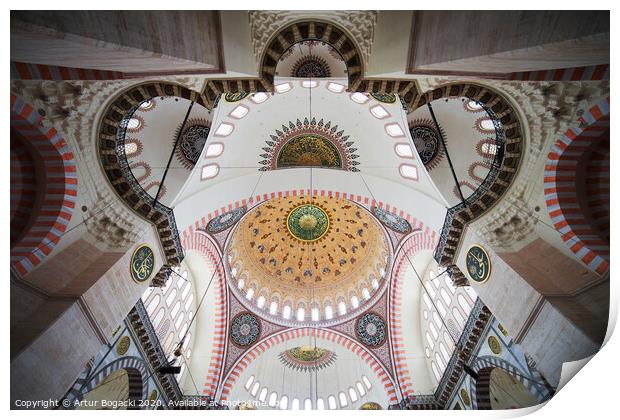 Suleymaniye Mosque Ceiling Print by Artur Bogacki
