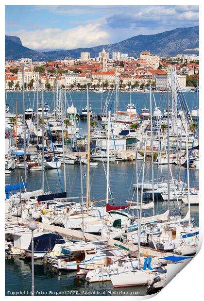 Marina in City of Split in Croatia Print by Artur Bogacki