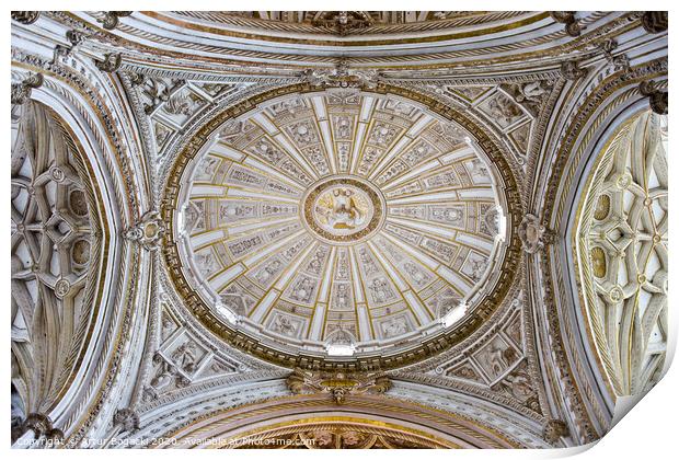 Mezquita Cathedral Dome Ceiling In Cordoba Print by Artur Bogacki
