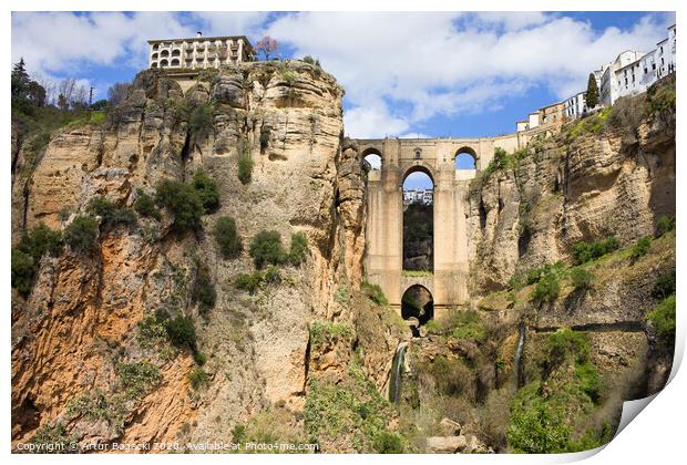 Bridge in Ronda Print by Artur Bogacki