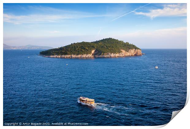 Lokrum Island in Croatia at Sunset Print by Artur Bogacki