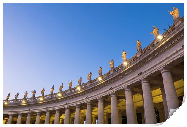 Vatican Colonnade At Dusk Print by Artur Bogacki