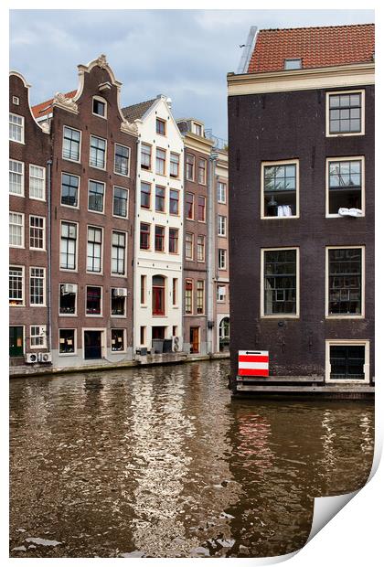 Canal Houses In Amsterdam Print by Artur Bogacki