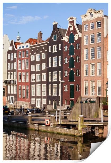 Amsterdam Houses at Sunset Print by Artur Bogacki