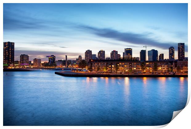 Rotterdam at Dusk Print by Artur Bogacki