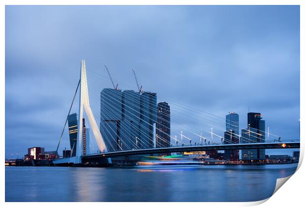 Rotterdam Downtown Skyline at Dusk Print by Artur Bogacki