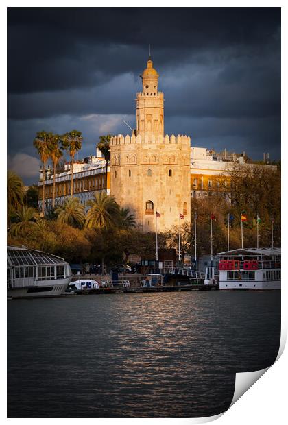 Torre del Oro in Seville at Sunset Print by Artur Bogacki