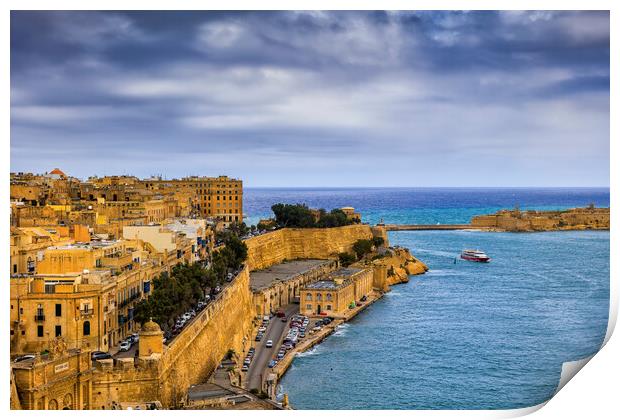 City of Valletta and Grand Harbour in Malta Print by Artur Bogacki