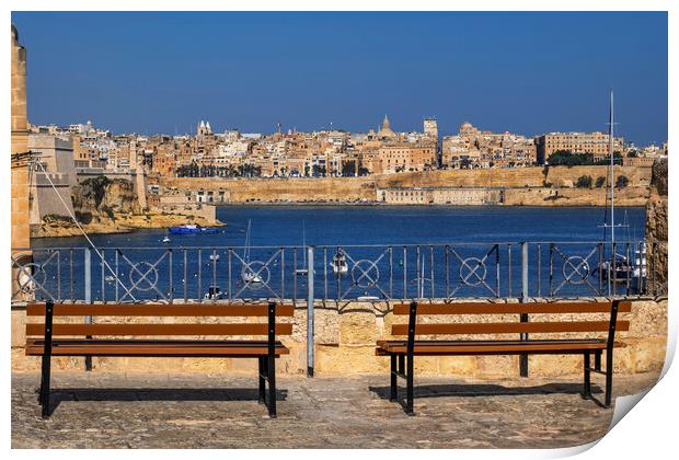 Valletta City Skyline In Malta Print by Artur Bogacki