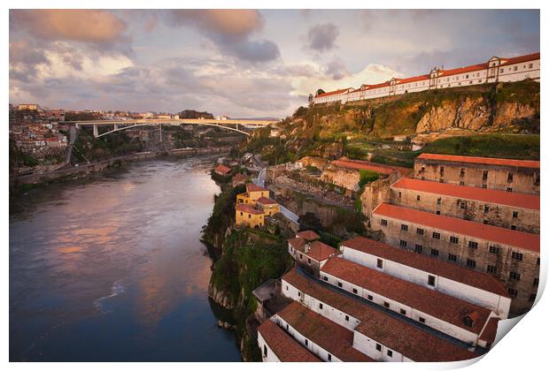 Douro River Wine Cellars At Sunset Print by Artur Bogacki