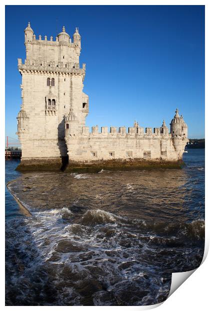 Torre de Belem in Lisbon Print by Artur Bogacki