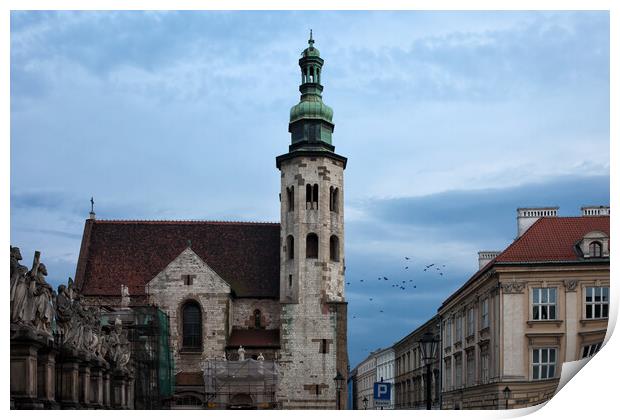 St. Andrew Church in Krakow at Dusk Print by Artur Bogacki