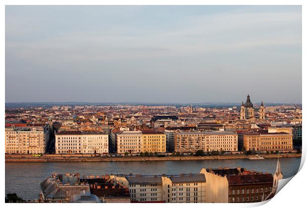 Budapest Sunset Cityscape Print by Artur Bogacki