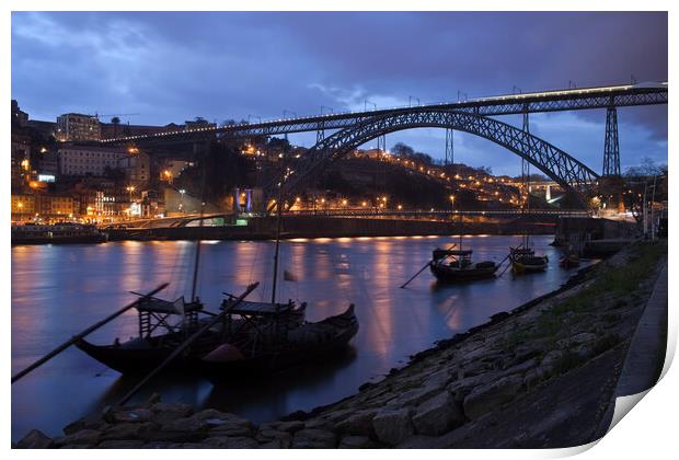 Evening at Douro River in Porto Print by Artur Bogacki