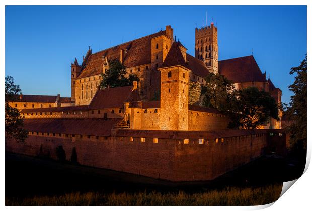 Malbork Castle by Night Print by Artur Bogacki