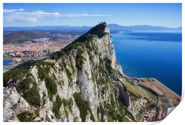 Rock of Gibraltar at Mediterranean Sea Print by Artur Bogacki
