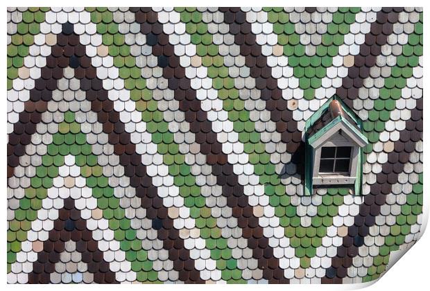 Stephansdom Tiled Roof With Pattern In Vienna Print by Artur Bogacki