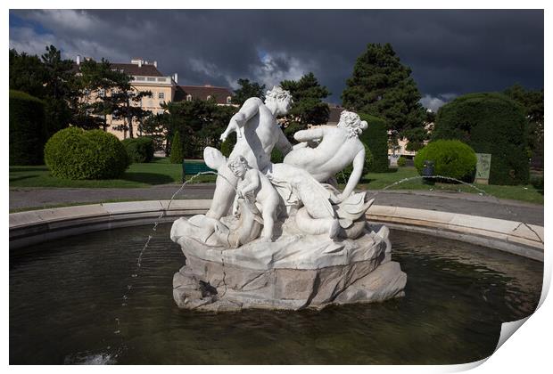Triton and Naiad Fountain in Vienna Print by Artur Bogacki