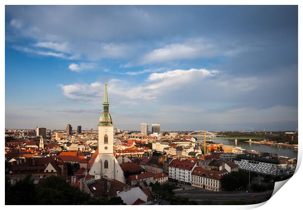 Bratislava City at Sunset in Slovakia Print by Artur Bogacki