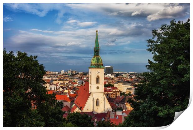 Bratislava City at Sunset in Slovakia Print by Artur Bogacki