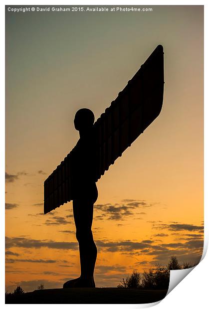  Angel of the North - Sunset Print by David Graham