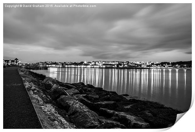 The Tyne River at Night Print by David Graham