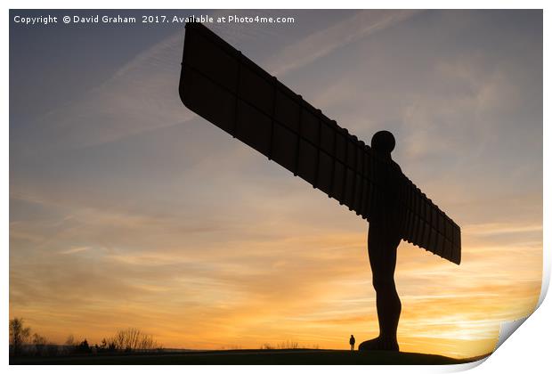 The Angel of the North, Gateshead - Sunset Print by David Graham
